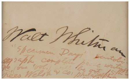 Lot #544 Walt Whitman Signature - Image 2