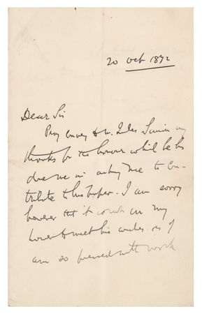 Lot #583 Bram Stoker and Henry Irving Letter Signed - Image 1