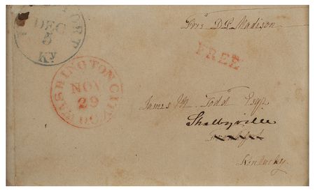 Lot #5 Dolley Madison Signed Free Frank - Image 2