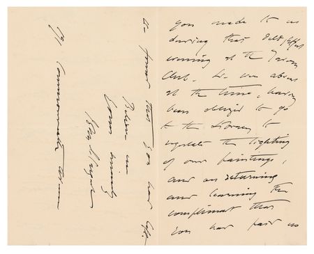 Lot #501 John Singer Sargent Autograph Letter Signed - Image 2