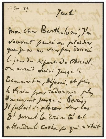 Lot #477 Edgar Degas Autograph Letter Signed - Image 2