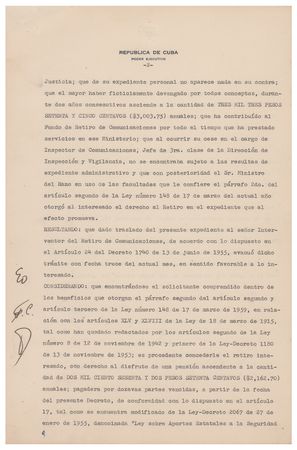 Lot #242 Fidel Castro Document Signed - Image 2