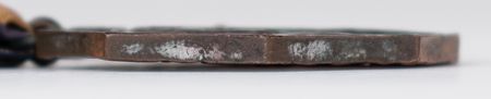 Lot #1011 St. Louis 1904 Olympics Official's Participation Medal/Badge: Exceptionally rare 1904 St. Louis official's participation medal, with elusive ribbon and 