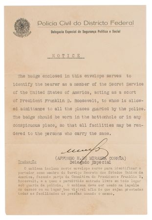 Lot #43 Franklin D. Roosevelt Secret Service Badges - Image 2