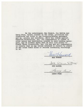 Lot #770 Three Stooges Document Signed - Image 5