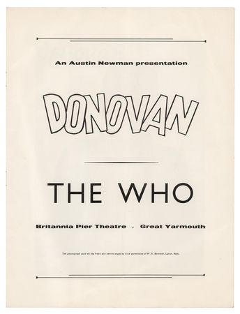 Lot #738 The Who and Donovan 1965 Great Yarmouth Program - Image 2