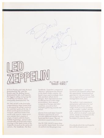 Lot #690 Led Zeppelin: Robert Plant Book - Image 1