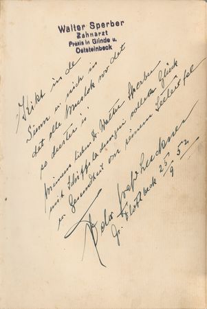 Lot #386 Felix von Luckner Signed Book, Photograph, and (2) Postcards - Image 2