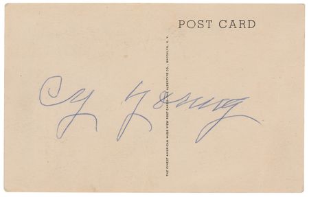 Lot #891 Cy Young Signed HOF Card - Image 1