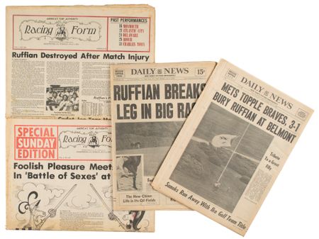 Lot #871 Horse Racing: 1975 Great Match Race Program Signed by the Jockeys of Ruffian and Foolish Pleasure - Image 3