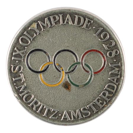 Lot #1015 Amsterdam and St. Moritz 1928 Olympics Souvenir Pin Bid Pin - Image 1