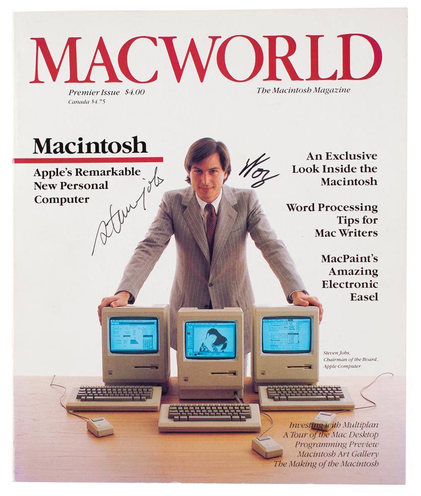 Steve Jobs and Steve Wozniak Signed Issue of Macworld #1, image size:849x1000