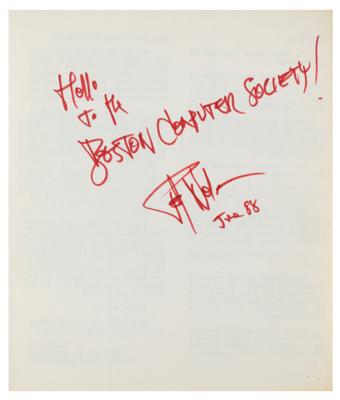 Lot #7033 Ted Nelson Signed 'Literary Machines' Book - Image 2