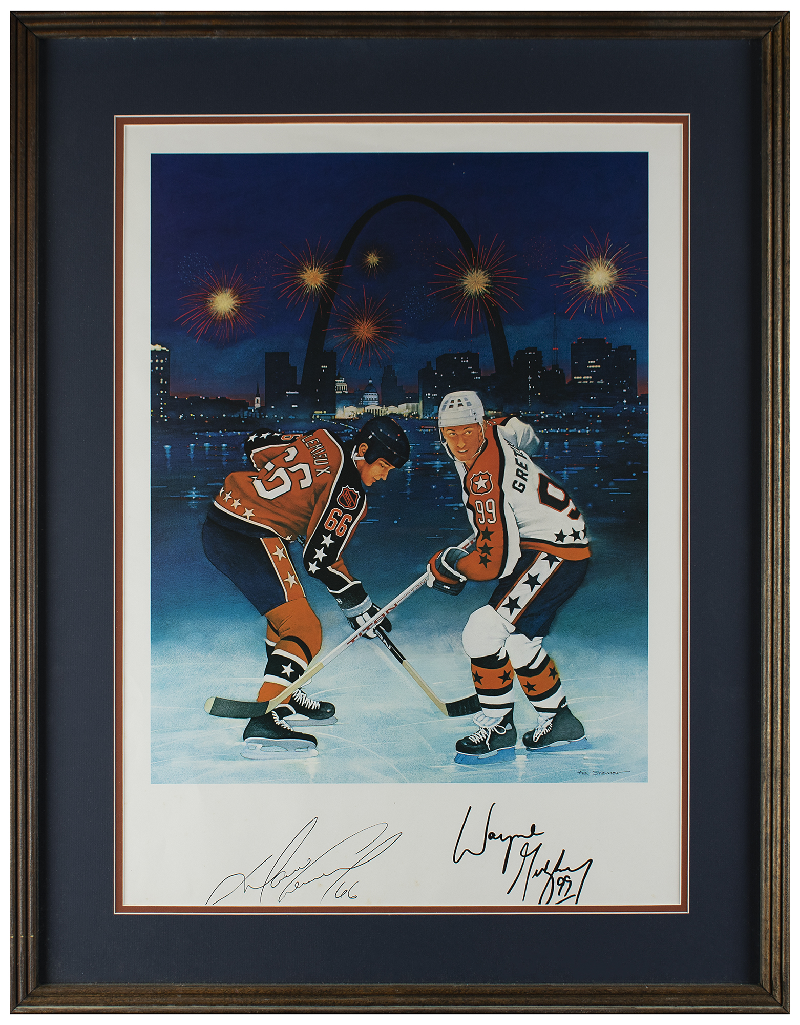 Wayne Gretzky and Mario Lemieux Signed Lithograph | RR Auction