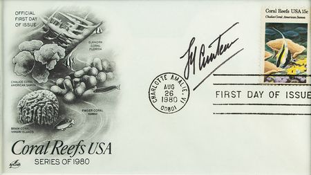Lot #235 Jacques Cousteau Signed FDC - Image 1
