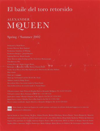 Lot #442 Alexander McQueen: 'The Dance of the Twisted Bull' Invitation Invitation - Image 1