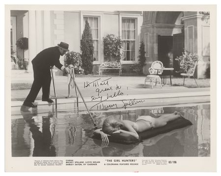 Lot #535 Mickey Spillane (2) Signed Photographs - Image 2