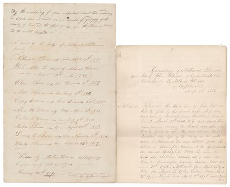 Lot #22 Millard Fillmore (2) Autograph Manuscripts on His Father's Genealogy with (5) Total Signatures - Image 1