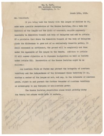 Lot #35 William H. Taft Correspondence Lot to