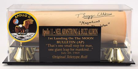 Lot #386 Buzz Aldrin Signed Apollo 11 Teletype - Image 1