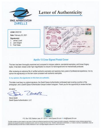 Lot #389 Apollo 13 Signed Prime Recovery Ship Cover - Image 2