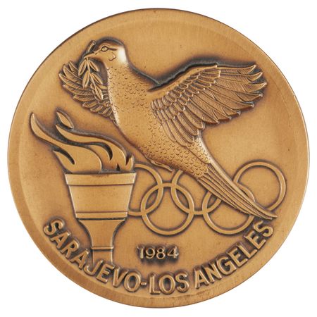 Lot #891 Los Angeles and Sarajevo 1984 Olympics Calgary Organizing Committee Medal Medallion - Image 2