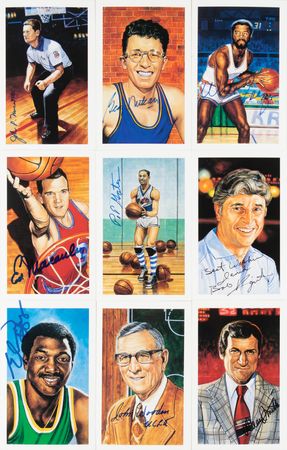 Lot #868 Basketball Hall of Famers Center Court Art Cards - Image 1