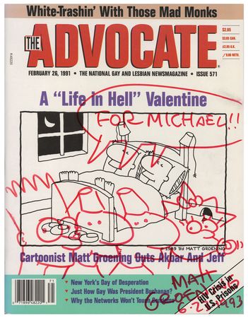 Lot #458 Matt Groening Signed Magazine with Sketches - Image 1