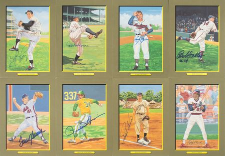 Lot #861 Baseball Hall of Famers (8) Signed Perez-Steele Cards - Image 1