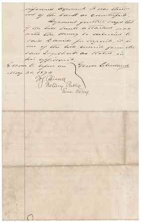 Lot #73 Grover Cleveland Autograph Document Signed - Image 2