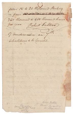 Lot #160 Robert Fulton Autograph Manuscript Signed - Image 3