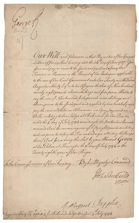 Lot #249 King George II Document Signed - Image 1