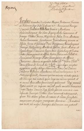 Lot #189 King James II Letter Signed - Image 2