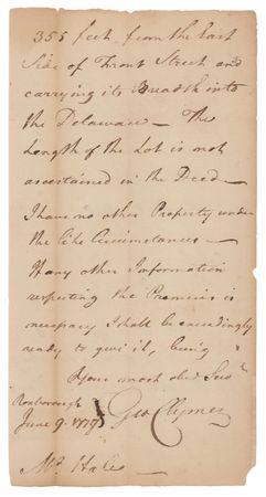 Lot #233 George Clymer Autograph Letter Signed - Image 2