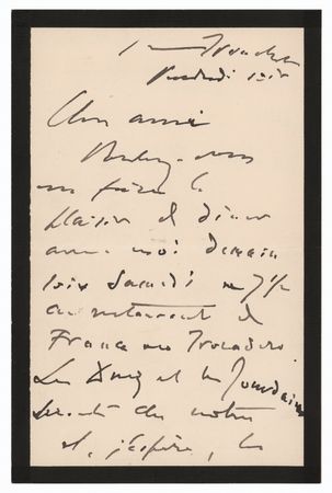 Lot #450 John Singer Sargent Autograph Letter Signed - Image 1