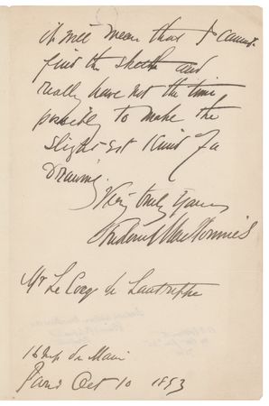 Lot #437 Frederick MacMonnies Autograph Letter Signed - Image 2