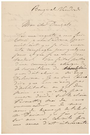 Lot #434 Jean-Leon Gerome Autograph Letter Signed - Image 1