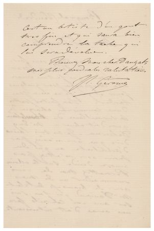 Lot #434 Jean-Leon Gerome Autograph Letter Signed - Image 2