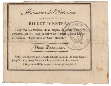 Lot #435 Antoine-Jean Gros Autograph Letter Signed and Signed Ticket - Image 2