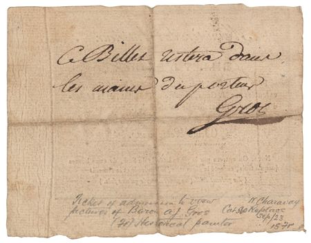 Lot #435 Antoine-Jean Gros Autograph Letter Signed and Signed Ticket - Image 3