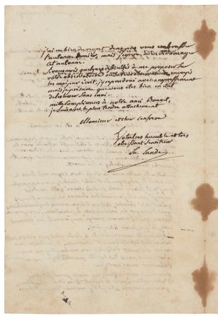 Lot #261 Jerome Lalande Autograph Letter Signed - Image 2