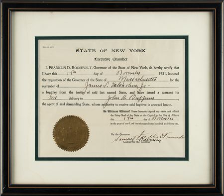 Lot #117 Franklin D. Roosevelt Document Signed - Image 1