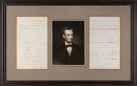 Lot #26 Abraham Lincoln Document Signed as President - Image 1