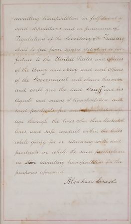 Lot #26 Abraham Lincoln Document Signed as President - Image 2