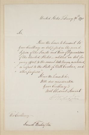 Lot #1 George Washington Letter Signed as President - Image 2