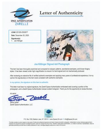 Lot #383 Joe Kittinger (3) Signed Items - Image 3