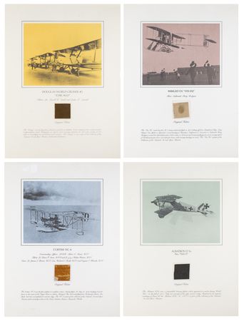 Lot #381 Aviation: First Flights (4) Smithsonian Relic Fabric Displays - Image 1