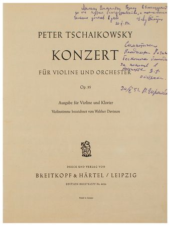 Lot #578 David Oistrakh Signed Sheet Music - Image 1