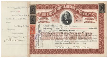 Lot #156 Thomas Edison Document Signed - Image 1