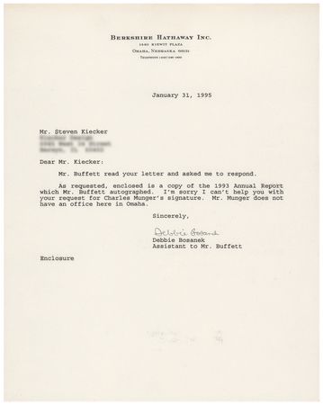 Lot #225 Warren Buffett Signed Berkshire Hathaway Report - Image 3